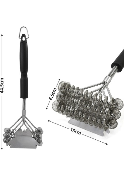 Çok Amaçlı Izgara Fırçası Kazıyıcı Paslanmaz Çelik Temizleyici - Gaz ve Kömürlü Izgaralara Uygun 1419
