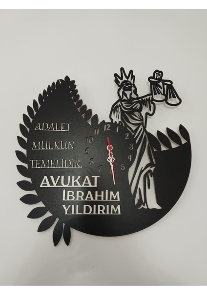 Avukat,adalet,hukuk Bürosu,adliye Için Duvar Saati Kişiye Özel Isim ve Bilgi Yazılı Gönderilecektir.