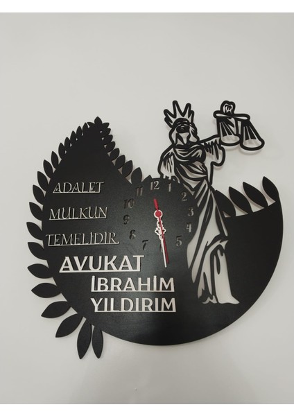 Avukat,adalet,hukuk Bürosu,adliye Için Duvar Saati Kişiye Özel Isim ve Bilgi Yazılı Gönderilecektir.