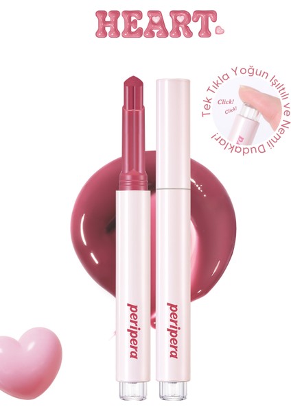 Yoğun Nemlendirici, Parlak Bitişli Balm PERIPERA Heart Jam Glow Lip (6 Cherry Smoothie)