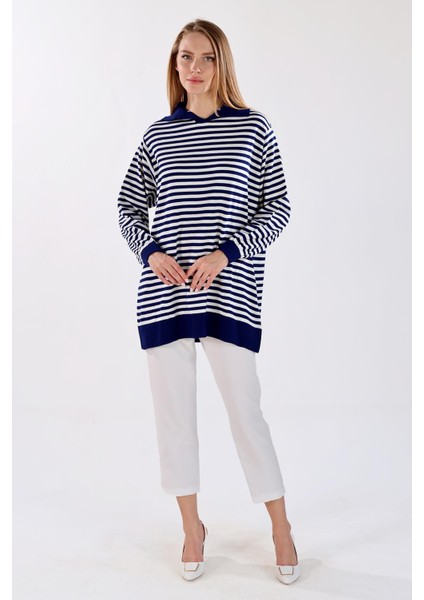 5345 Çizgi Polo Yaka Kazak Laci