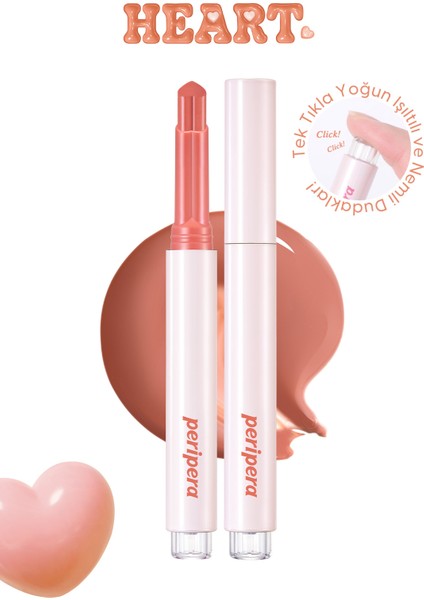 Yoğun Nemlendirici, Parlak Bitişli Balm PERIPERA Heart Jam Glow Lip (4 Honey Nut)