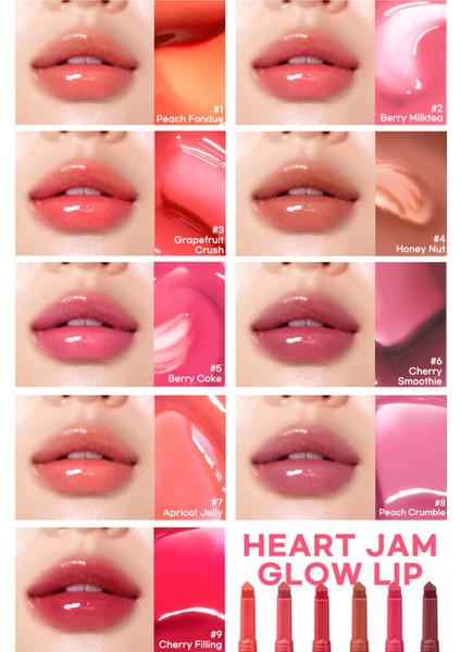 Yoğun Nemlendirici, Parlak Bitişli Balm PERIPERA Heart Jam Glow Lip (4 Honey Nut)