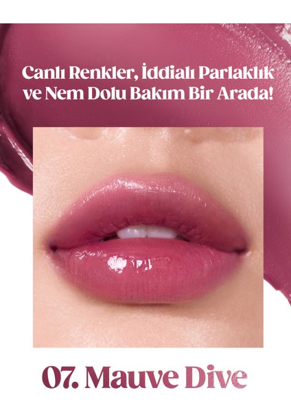 Yoğun Nemlendirme Sunan Vegan Dudak Balmı PERIPERA Ink Mood Glowy Balm (7 Mauve Dive) (Hip Gray)