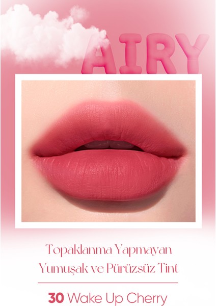 Uzun Süre Kalıcı ve Hafif Formüllü, Kadife Bitişli Tint PERIPERA Ink Airy Velvet (30 Wake Up Cherry)