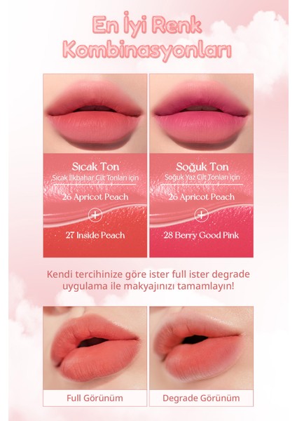 Uzun Süre Kalıcı ve Hafif Formüllü, Kadife Bitişli Tint PERIPERA Ink Airy Velvet (30 Wake Up Cherry)