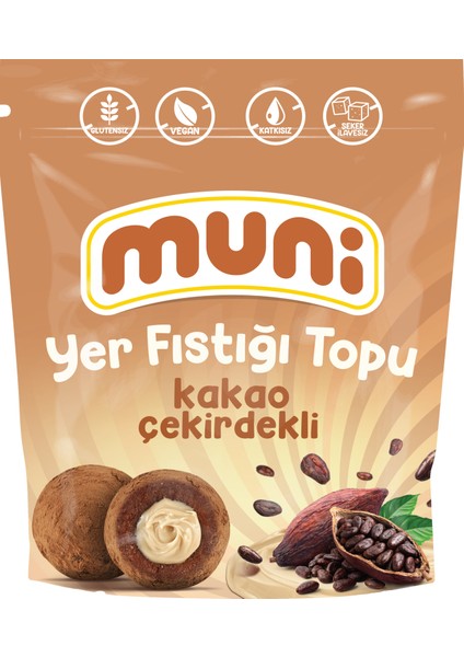 Kakao Çekirdekli Yer Fıstığı Topu, 80 gr x 6 Adet