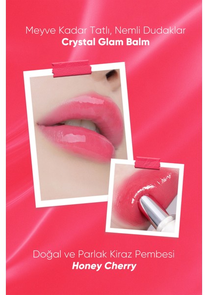 Yoğun Pigmentli ve Işıltılı Dudak Balmı CLIO Crystal Glam Balm (03 Honey Cherry)