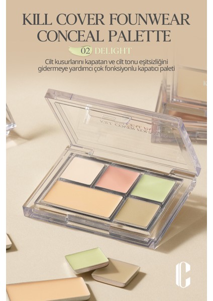 Kremsi Dokuya Sahip Concealer Paleti CLIO Kill Cover Founwear Conceal Palette (Delight)