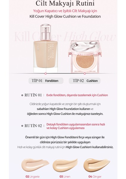 Kalıcı Kapatıcılık ve Yoğun Işıltı Sunan Fondöten Clio Kill Cover High-Glow Foundation (4 Ginger)