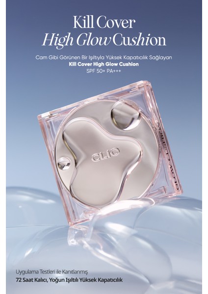 Yoğun Nem ve Parlaklık Sağlayan Cushion CLIO Kill Cover High-Glow Cushion SPF50+ PA++++ (2 Lingerie) modelleri