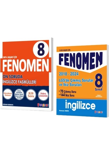 Fenomen Yayınları 8. Sınıf On Soruda İngilizce Fasikülleri + Çıkmış Soruları ve Ikiz Soruları (2018-2024)