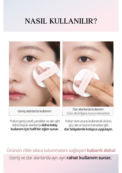 CLIO Hassas Uygulama Sağlayan Makyaj Pufu  Kill Cover High-Glow Cushion Puff