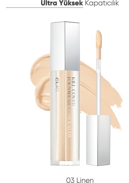 Yoğun Kapatıcılık Sağlayan Concealer CLIO Kill Cover Founwear Concealer (3 Linen)