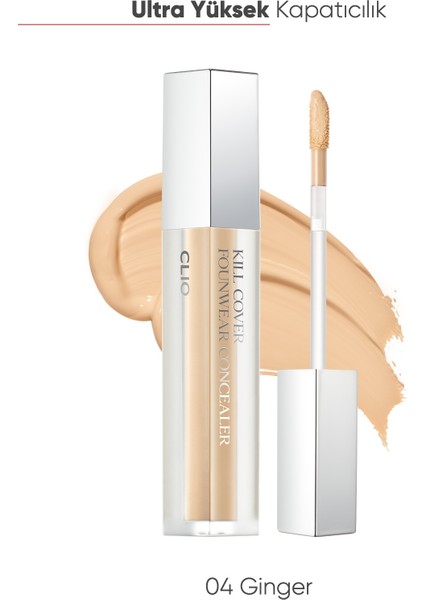 Yoğun Kapatıcılık Sağlayan Concealer CLIO Kill Cover Founwear Concealer (4 Ginger)