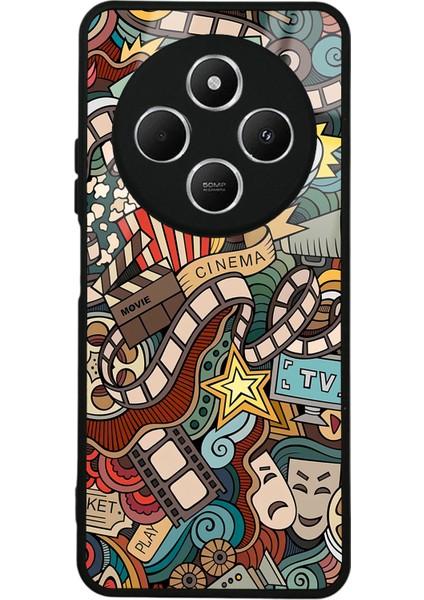 Xiaomi Redmi 14C Retro Cinema Tasarımlı Glossy Telefon Kılıfı
