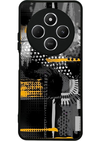 Xiaomi Redmi 14C Yellow And Black Tasarımlı Glossy Telefon Kılıfı