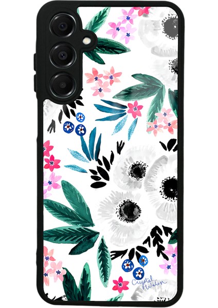 Samsung A16 Beyaz Çiçek Tasarımlı Glossy Telefon Kılıfı