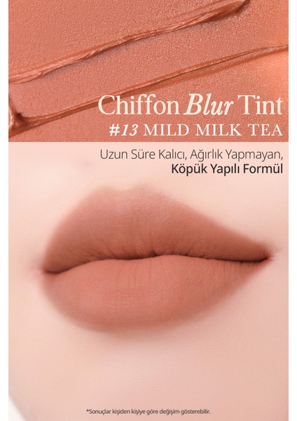 Pürüzsüz ve Kadifemsi Dokulu, Doğal Görünüm Sunan Tint CLIO Chiffon Blur Tint (13 Mild Milk Tea)