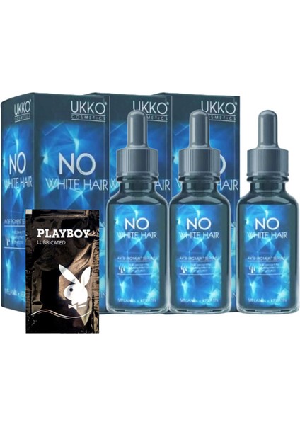 Aktif Pigment Melanin Kratin Saç Serumu 22-2:0332 No White Hair 3adet 50 Ml + Yanında Jel