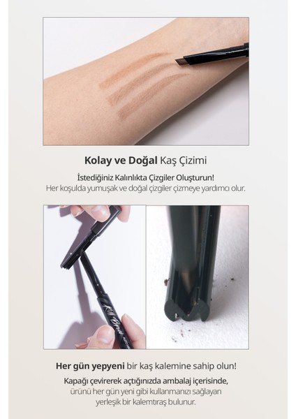İnce Altıgen Uçlu Kaş Kalemi CLIO Kill Brow Auto Hard Brow Pencil (05 Gray Brown) modelleri