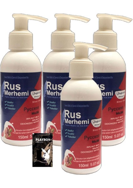 Glegnid Blue Tüy Kremi22-2:0370 4 Tane X 150 Ml Cevizli & Ceviz Sütlü Rus Merhemi + Yanında Jel