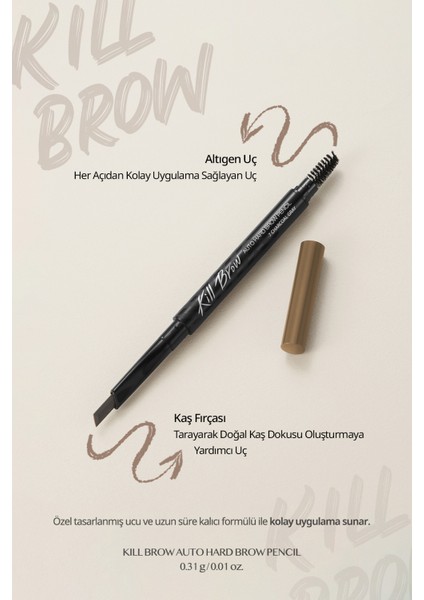 İnce Altıgen Uçlu Kaş Kalemi CLIO Kill Brow Auto Hard Brow Pencil (03 Peanut Brown) fiyatları