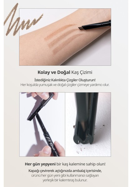 İnce Altıgen Uçlu Kaş Kalemi CLIO Kill Brow Auto Hard Brow Pencil (03 Peanut Brown) modelleri