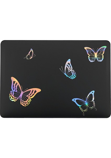 MacBook Air 13 Inç (2022) Kılıf Soğuk Damgalama Dizüstü Bilgisayarlar Pc Sert Kabuk-Lt-4 Şeffaf Siyah Için (Yurt Dışından)