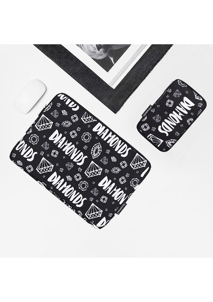 Canvasartısan H15-T0121 Elmas Desenli Laptop Çantası Fermuar Dizüstü Koruyucu Kılıf Depolama Kılıfı ile Küçük Çanta Için 11 Inç Dizüstü Bilgisayar (Yurt Dışından) modelleri