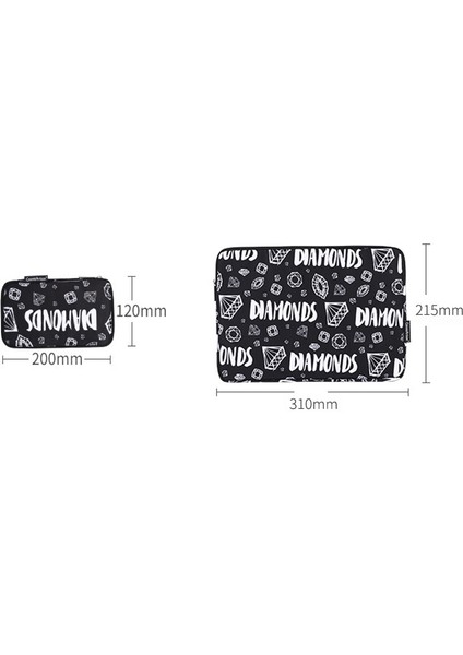 Canvasartısan H15-T0121 Elmas Desenli Laptop Çantası Fermuar Dizüstü Koruyucu Kılıf Depolama Kılıfı ile Küçük Çanta Için 11 Inç Dizüstü Bilgisayar (Yurt Dışından) indirimleri