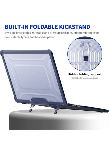 Macbook Air 15 INÇ(2023)A2941(AB Versiyonu)Çizilmez Dizüstü Bilgisayar Kılıfı ve Kickstand-Siyah Için Ince Sert Pc Kılıfı (Yurt Dışından)