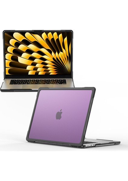 Macbook Air 15 INÇ(2023)M2 A2941/(2024)A3114 M3 Sailor Serisi Laptop Çantası Pc + Tpu Çizilmez Dizüstü Bilgisayar Kapağı-Şeffaf Mor (Yurt Dışından)