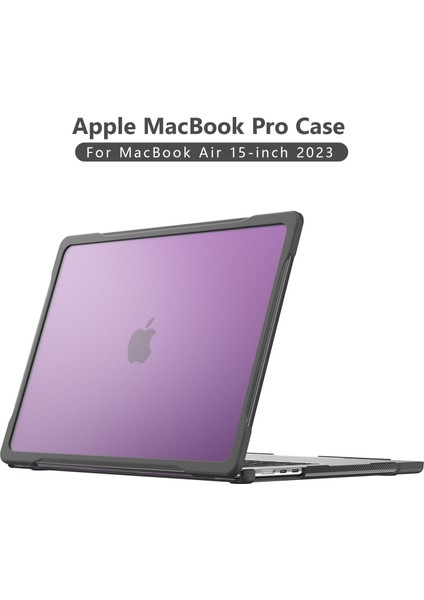 Macbook Air 15 INÇ(2023)M2 A2941/(2024)A3114 M3 Sailor Serisi Laptop Çantası Pc + Tpu Çizilmez Dizüstü Bilgisayar Kapağı-Şeffaf Mor (Yurt Dışından)