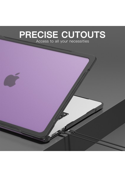 Macbook Air 15 INÇ(2023)M2 A2941/(2024)A3114 M3 Sailor Serisi Laptop Çantası Pc + Tpu Çizilmez Dizüstü Bilgisayar Kapağı-Şeffaf Mor (Yurt Dışından)