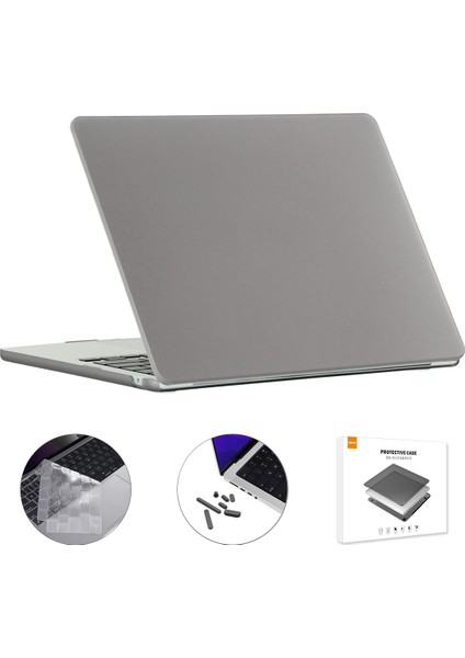 Enkay Hat Prens MacBook Air 13 INÇ(2024)A2681(M2)/A3113(M3)/(2022)CASE Tpu Klavye Filmi Anti-Toz Fişleri-Gri (Yurt Dışından)