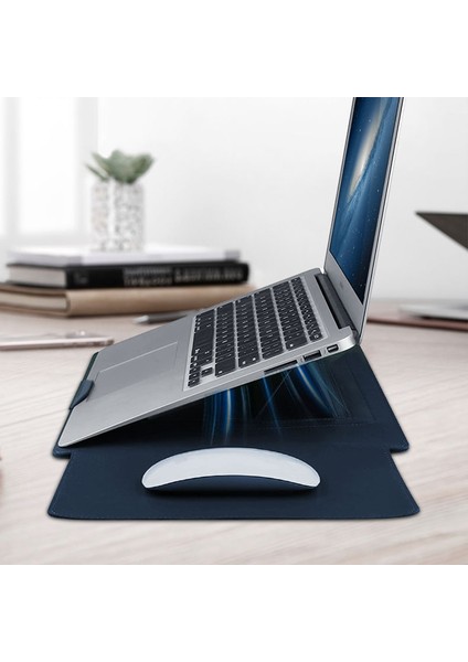 13-Inç Çizilmez Pu Deri Laptop Çantası Ayarlanabilir Standlı+Küçük Çanta-Kahverengi (Yurt Dışından) modelleri