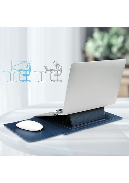 13-Inç Çizilmez Pu Deri Laptop Çantası Ayarlanabilir Standlı+Küçük Çanta-Kahverengi (Yurt Dışından) fırsatları