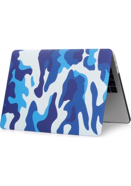 MacBook Pro 13 Inç 2016 Için Desenli Sert Koruyucu Kılıf A1706/A1708/A1989/A2159/A2251/A2289/A2338-KAMUFLAJ Desen/mavi (Yurt Dışından)
