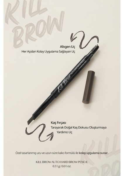 İnce Altıgen Uçlu Kaş Kalemi CLIO Kill Brow Auto Hard Brow Pencil (01 Natural Brown) fiyatları