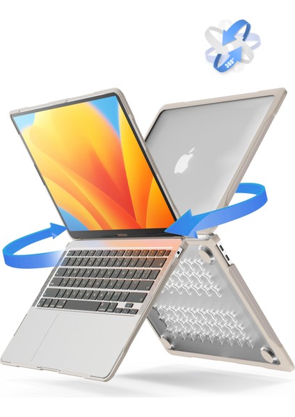 MacBook Air 13 INÇ(2018)A1932 /(2020)A2337 M1 A2179 Darbeye Dayanıklı Pc + Tpu Kapak Anti-Drop Laptop Kılıfı-Haki (Yurt Dışından)