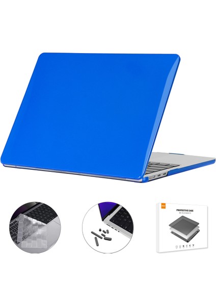 Macbook Air 15 Inç (2023) A2941/A3114 (Ab Versiyonu) Sert Pc Laptop Çantası Tpu Klavye Filmi + Toz Geçirmez Fişler-Koyu Mavi (Yurt Dışından)