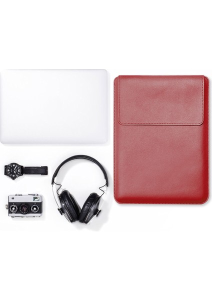 15 Inç/15.6 Inç Dizüstü Bilgisayar Saklama Çantası Pu Deri Çok Fonksiyonlu Mouse Pad Dizüstü Bilgisayar Kol Seti-Kırmızı (Yurt Dışından) indirimleri