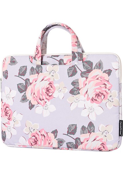 Canvasartısan H40-B01 Laptop Kılıfı 14 Inç Gül Desen Baskılı Laptop Taşıma Çantası Dış Kılıflı Koruyucu Bilgisayar Çantası-Gri (Yurt Dışından) fiyatları
