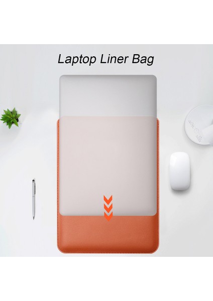 15 Inç/15.6 Inç Dizüstü Bilgisayar Saklama Çantası Pu Deri Çok Fonksiyonlu Mouse Pad Dizüstü Bilgisayar Kol Seti-Gül Altın (Yurt Dışından)