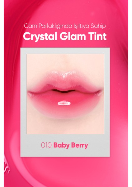 Yapışkanlık Hissi Vermeyen Yoğun Işıltılı Tint CLIO Crystal Glam Tint (10 Baby Berry)