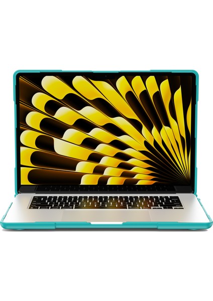 Macbook Air 15 INÇ(2023)M2 A2941/(2024)A3114 M3 Stand Tasarımı Dizüstü Bilgisayar Çizilmez Sert Pc Kapağı-Bebek Mavisi Için Laptop Çantası (Yurt Dışından)