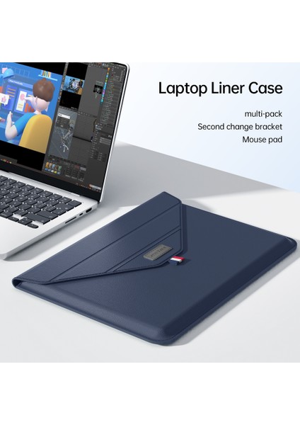 15 Inç Stand Özellikli Laptop Kılıfı Pu Deri Saklama Çantası Ince Zarf-Siyah (Yurt Dışından) modelleri