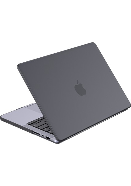 Lentıon MacBook Pro 14 Inç (2021) Mat Kaplama Pc Laptop Kılıfı Ön ve Arka Koruyucu Dizüstü Kapak-Şeffaf Siyah (Yurt Dışından)