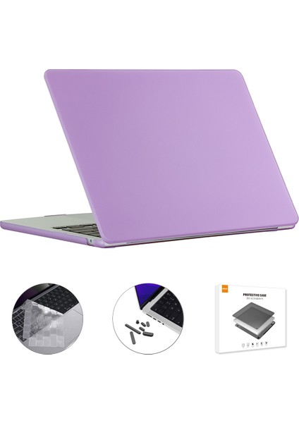 Digital Computer Home Macbook Air 15 Inç (2023) A2941/A3114 (Ab Versiyonu) Mat Dizüstü Pc Kılıfı ile Tpu Klavye Filmi + Toz Geçirmez Fişler-Mor (Yurt Dışından)